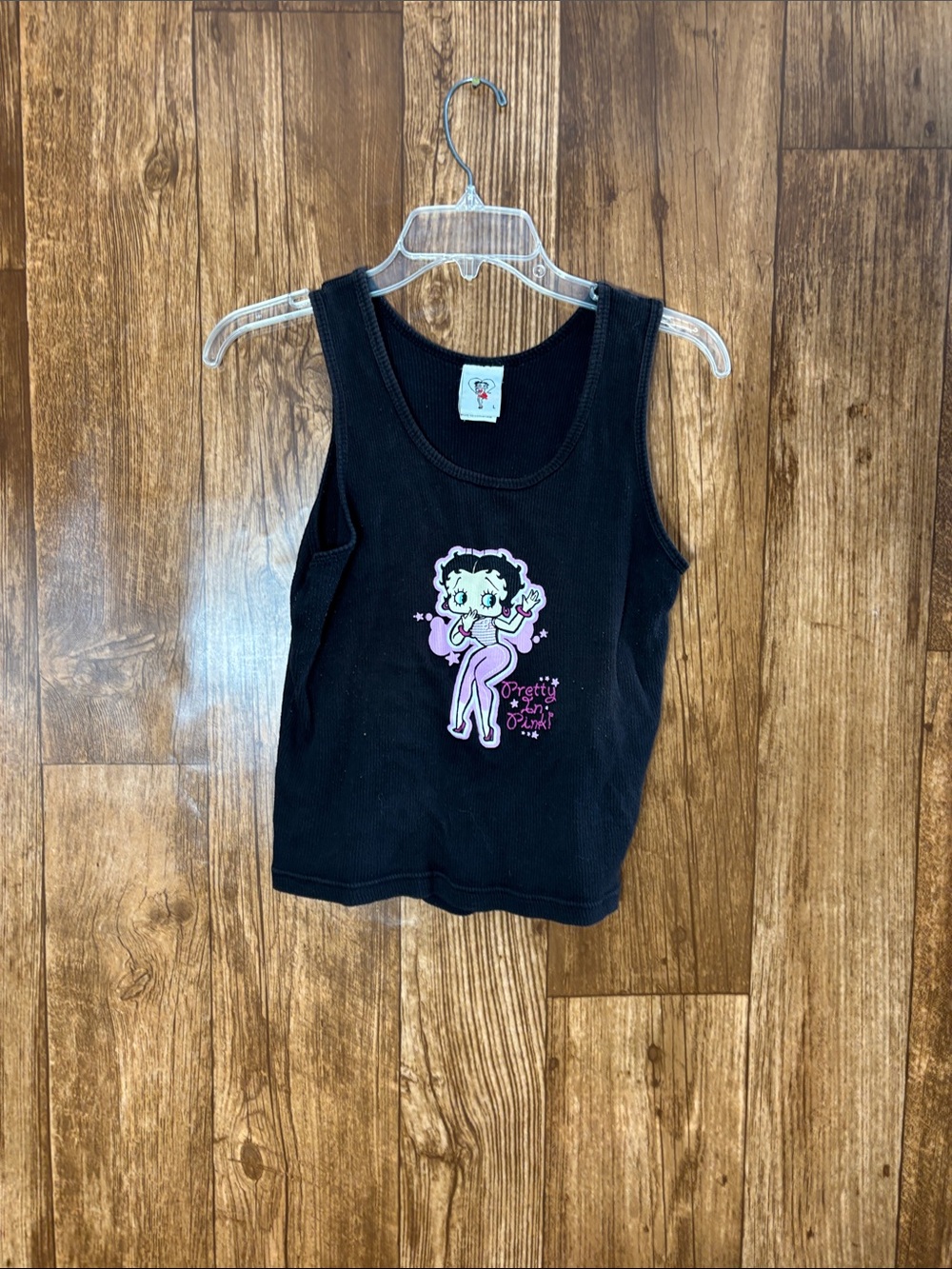 Betty Boop Black Tank Top with Pink Graphic